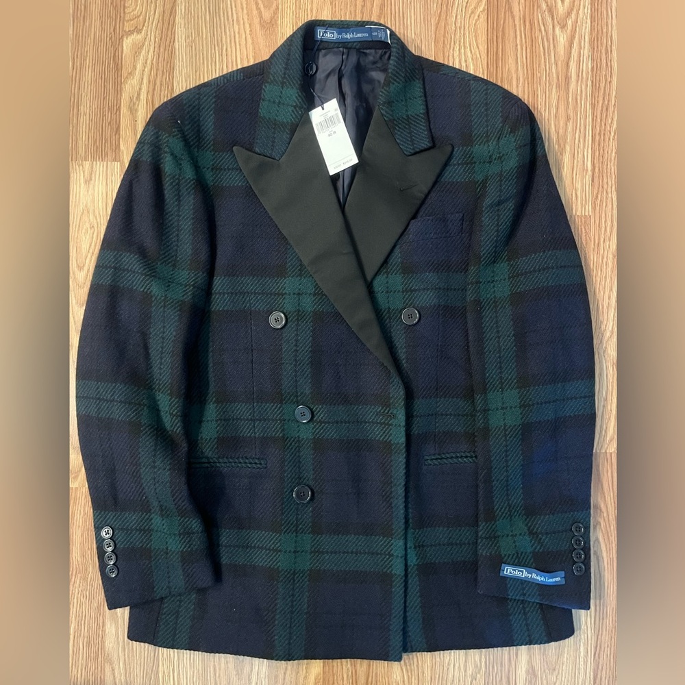 Polo Tailored Plaid Tuxedo Jacket